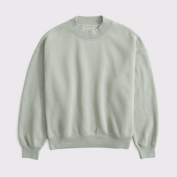 Abercrombie & Fitch Tops - A&F Sunday Mockneck Crew - Frosty Olive